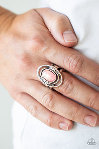 Peacefully Pristine - Pink Opalescent - Silver - Ring - Paparazzi Accessories