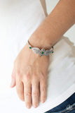 Flourishing Fashion - Green - Rhinestone - Silver - Bangle Bracelet - Paparazzi Accessories