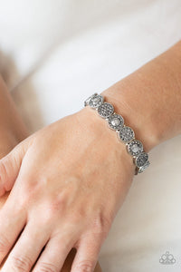 Glamour Garden - Silver - Hematite - Stretch Bracelet - Paparazzi Accessories