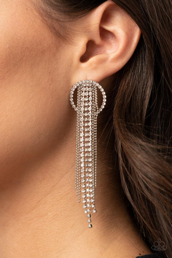 Dazzle by Default - White - Post Earrings - Life Of The Party January 2021 - Paparazzi Accessories