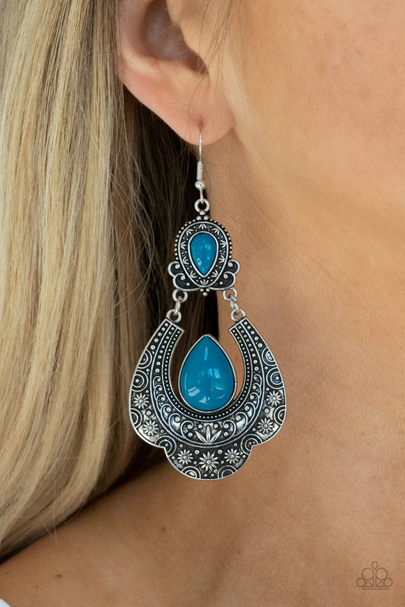 Rise and Roam - Blue - Bead - Earrings - Paparazzi Accessories