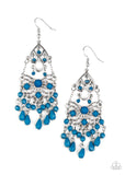 Glass Slipper Glamour - Blue - Bead - Earrings - Paparazzi Accessories