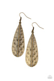 On The Up and UPSCALE - Brass - Topaz - Earrings - Paparazzi Accessories