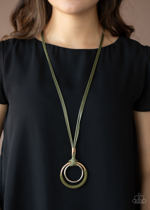 Elliptical Essence - Green - Necklace - Paparazzi Accessories