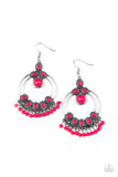 Palm Breeze - Pink - Beaded - Earrings - Paparazzi Accessories