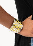 Garden Fiesta - Yellow - Cuff Bracelet - Paparazzi Accessories