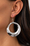 Fiercely Faceted - Silver - Earrings - Paparazzi Accessories