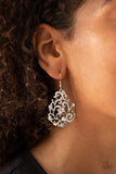 Winter Garden - White Rhinestone - Silver Earrings - Paparazzi Accessories