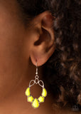Its Rude to STEER - Yellow - Bead - Earrings - Paparazzi Accessories
