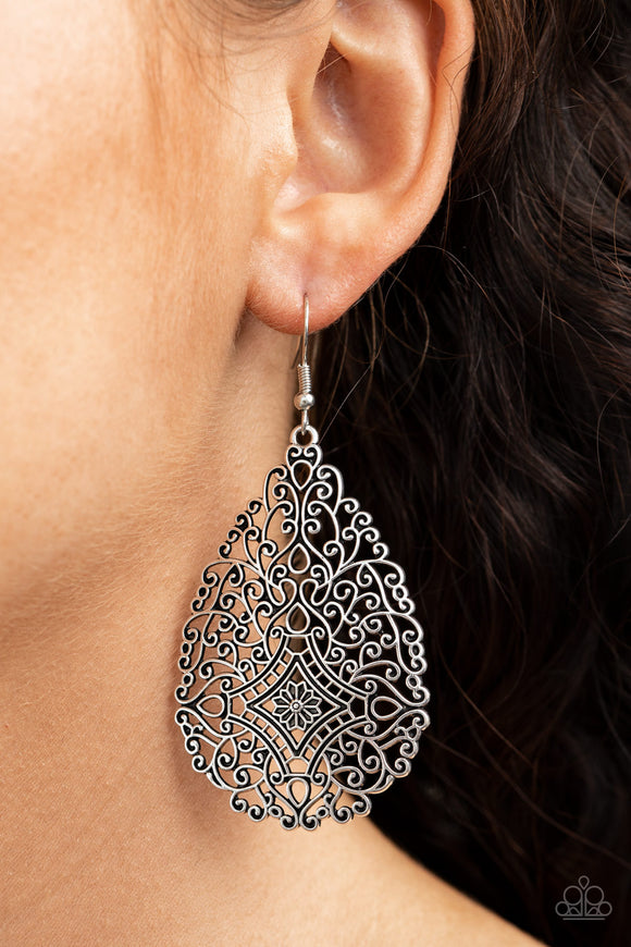 Napa Valley Vintage - Silver - Filigree - Earrings - Paparazzi Accessories