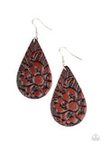 Beach Garden - Brown - Leather - Earrings - Paparazzi Accessories