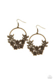 Eden Essence - Brass - Floral - Earrings - Paparazzi Accessories