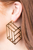 Gotta Get GEO-ing - Gold - Geometric - Hoop Earrings - Paparazzi Accessories