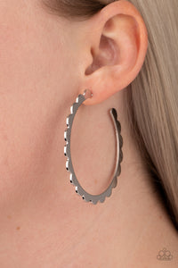 Radiant Ridges - Silver - Hoop Earrings - Paparazzi Accessories