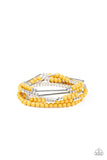 BEAD Between The Lines - Yellow - Bead - Stretch Bracelet - Paparazzi Accessories