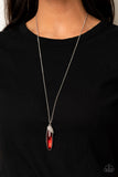 Spontaneous Sparkle - Red - White Rhinestone - Necklace - Paparazzi Accessories