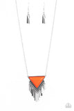 Badlands Bonanza - Orange - Triangle - Bead - Necklace - Paparazzi Accessories