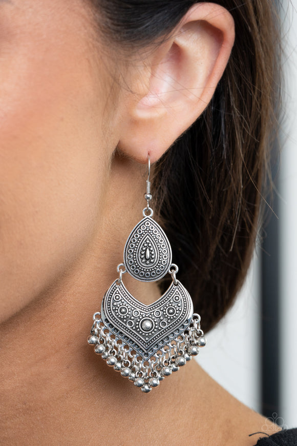 Music To My Ears - Silver - Earrings - Paparazzi Accessories