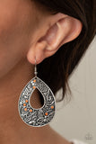 Botanical Butterfly - Orange Rhinestone - Silver Earrings - Paparazzi Accessories