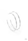 Totally Throttled - Silver - Hoop - Earrings - Paparazzi Accessories