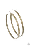 Lean Into The Curves - Brass - Hoop Earrings - Paparazzi Accessories