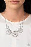 Total Head-Turner - White - Rhinestone - Necklace - Paparazzi Accessories