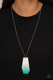 Watercolor Skies - Blue - Necklace - Paparazzi Accessories
