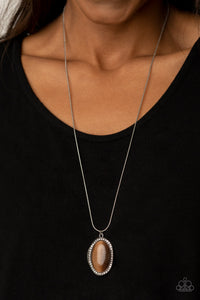GLISTEN To This - Brown - Cat's Eye - Necklace - Paparazzi Accessories