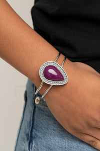 Over The Top Pop - Purple - Teardrop - Hinge Bracelet - Paparazzi Accessories