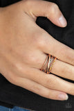 Stay In Your Lane - Copper - Ring - Fashion Fix Exclusive January 2021 - Paparazzi Accessories