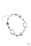 Pushing Your LUXE - Wedding Day Demure - Silver - Hematite - Necklace and Bracelet Set - Paparazzi Accessories