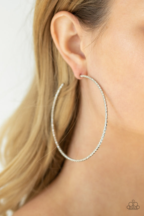 Pump Up The Volume - Silver - Hoop Earrings - Paparazzi Accessories