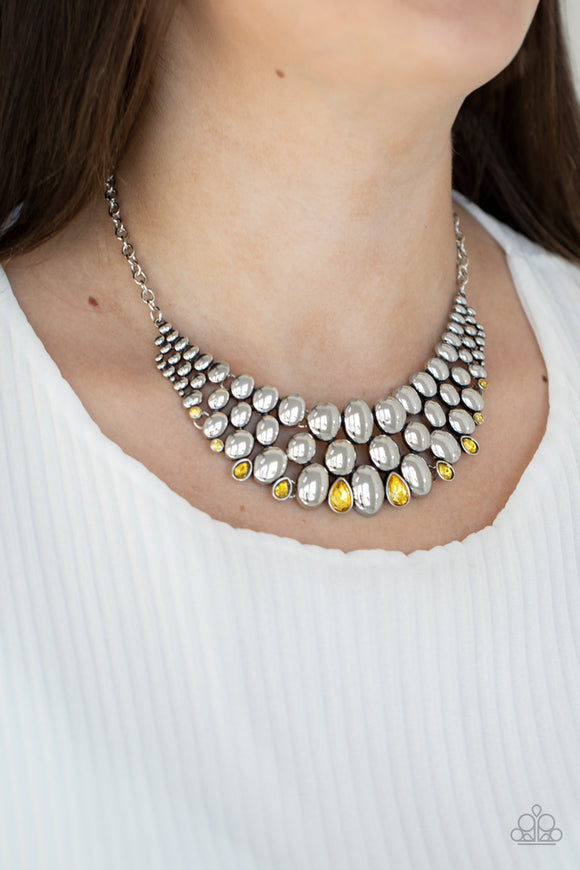Powerhouse Party - Yellow - Necklace - Paparazzi Accessories