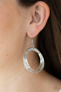 Urban-Spun - Silver - Earrings - Paparazzi Accessories