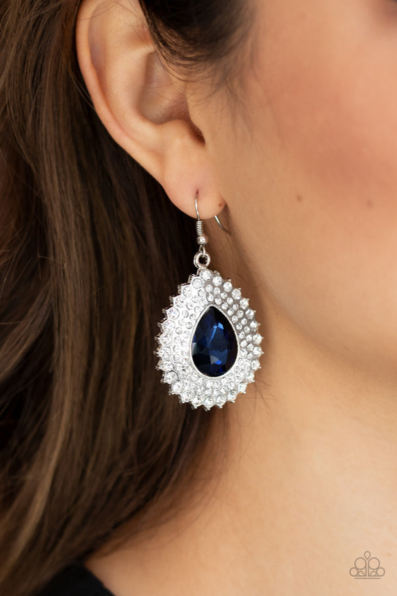 Exquisitely Explosive - Blue - Earrings - Paparazzi Accessories