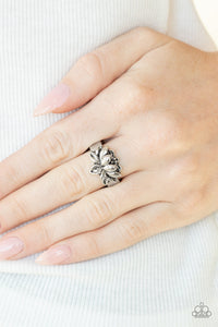 Lotus Crowns - Silver - Flower - Ring - Paparazzi Accessories
