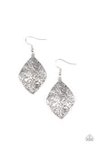 Flauntable Florals - Silver - Floral - Earrings - Paparazzi Accessories