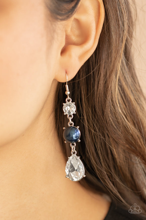 Unpredictable Shimmer - Blue - Pearl - Earrings - Paparazzi Accessories