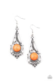 Canyon Climate - Orange - Stone - Earrings - Paparazzi Accessories
