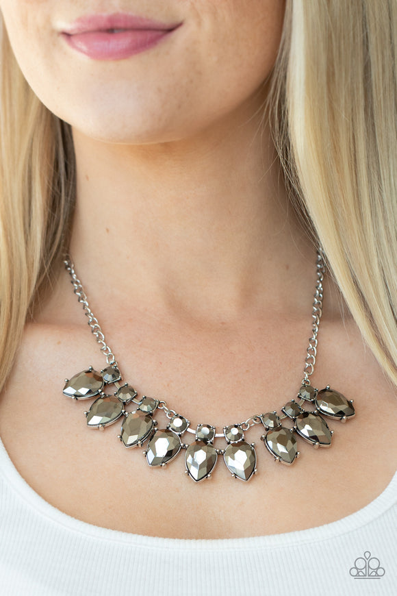 Extra Enticing - Silver - Hematite - Necklace - Paparazzi Accessories