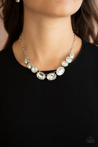 Gorgeously Glacial - White Rhinestone - Necklace - Life Of The Party June 2021 - Paparazzi Accessories