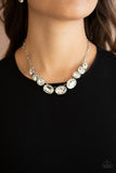 Gorgeously Glacial - White Rhinestone - Necklace - Life Of The Party June 2021 - Paparazzi Accessories
