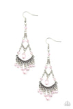 First In SHINE - Pink - Iridescent - Bead - Earrings - Paparazzi Accessories