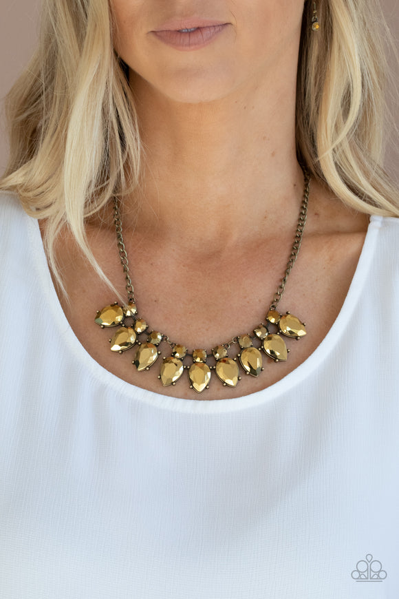 Extra Enticing - Brass - Necklace - Paparazzi Accessories