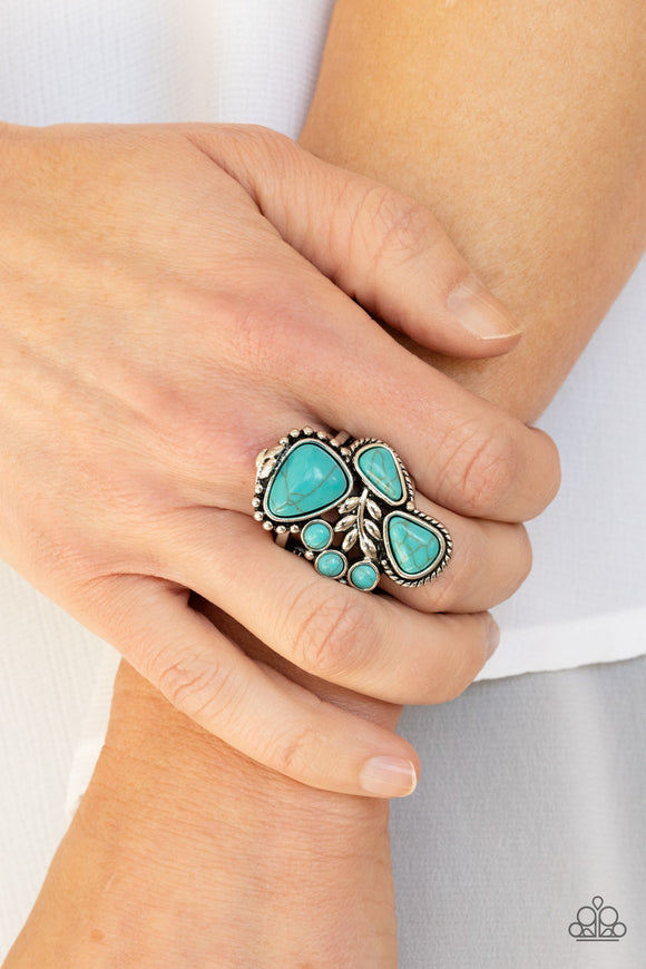 Mystical Mesa - Blue - Turquoise - Stone - Ring - Paparazzi Accessories