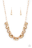 Gorgeously Glacial - Gold - Necklace - Paparazzi Accessories