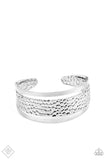 Tycoon Texture - Silver - Cuff  Bracelet - Fashion Fix Exclusive February 2021 - Paparazzi Accessories