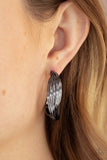 Curves In All The Right Places - Black Gunmetal - Hoop Earrings - Paparazzi Accessories