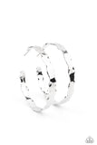 Exhilarated Edge - Silver - Hoop Earrings - Paparazzi Accessories
