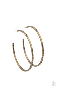 Rural Reserve - Brass - Hoop Earrings - Paparazzi Accessories
